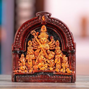 Handcrafted Terracotta Goddess Durga Idol For Home, Temple, Office, Living Room Decoration, Multicolor