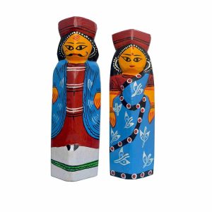 Burdwan Wooden Dolls are a traditional craft 15 cm 1 pair home decor wooden dolls set